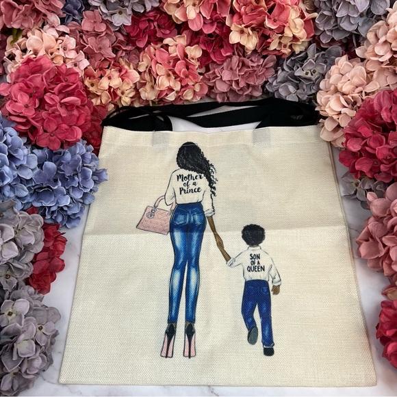Eco-Friendly Mother Son Queen and Prince Folding Tote Bag - Picture 5 of 14
